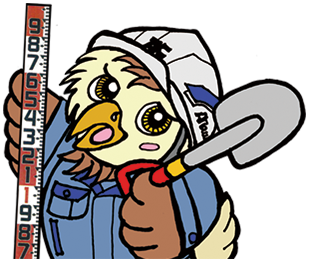 安い価格で解体工事 荒鷲建設公式ゆるキャラ あらわっし〜